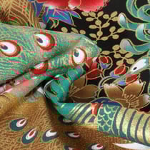 Tissu Toile de coton Animaux sur fond Noir