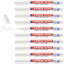 Lot de 10 marqueurs craie liquide - EDDING - Pointe ronde 2-3 mm - Blanc