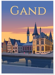 Affiche ville Gand | A3 : 29,7x42cm