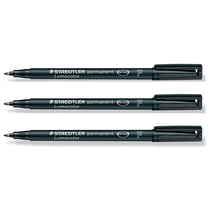 Lot de 3 marqueurs permanents - STAEDTLER - Lumocolor 318F - Pointe ogive fine 0,6 mm - Noir