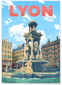 Affiche ville Lyon 3 | A3 : 29,7x42cm