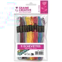 Lot de 11 echevettes en coton - Graine Creative - Rose