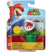 Plante piranha avec piece : figurine super mario 11 cm - figurine