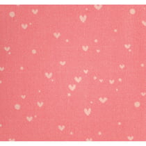 Coupon de tissu DIY - Coeur corail et nude 50 x 140 cm