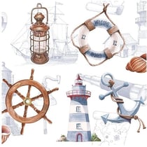 Lot de 4 serviettes en papier découpage collage 33 cm AMBIANCE MARINE M 121