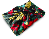 Carédeau Papier Cadeau Réutilisable en Satin de Coton 100% - Taille L