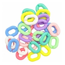 MégaCréa DIY - Perles grosses mailles pastel 1,8 x 2,3 cm 40 pièces