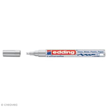 Marqueur peinture calligraphie Edding 753 - Argenté - Pointe de 1 à 2,5 mm
