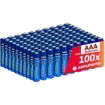 AgfaPhoto Piles AAA Alcalines PLUS LR03 (1,5V, Lot de 100) – Longue Durée de Vie – Idéales pour Télécommandes, Jouets, Appareils Photo et Plus – Performance Fiable et Constante