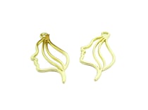 2 Pendentifs visage 32*15mm doré