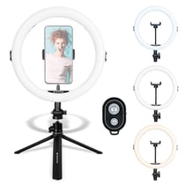 AGFAPHOTO Trépied de table + anneau LED Agfaphoto ARL11 Noir