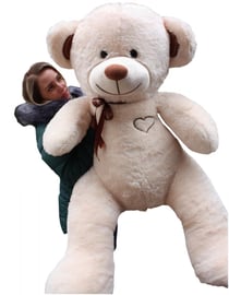 Nounours en peluche énorme Teddy Bear 75+85 crème - marron - Velinda