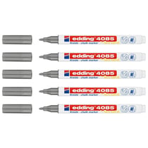 Lot de 5 marqueurs craie liquide - EDDING - Pointe 1-2 mm - Argent
