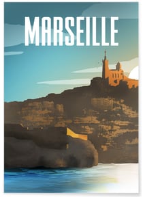 Affiche ville Marseille | A3 : 29,7x42cm