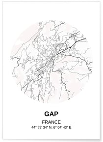 Affiche Carte Gap | A3 : 29,7x42cm