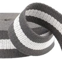 Film 25m sangle bicolore  30mm Gris/Blanc