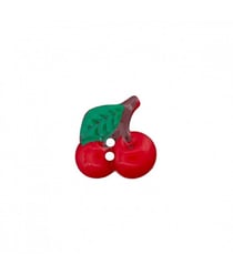 Carte de 2 boutons Cerises 2 trous 18mm - Prym Rouge