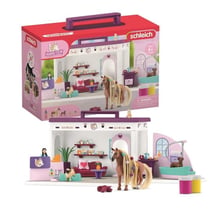 Coffret de jeu salon de beauté pour chevaux - SCHLEICH - Mallette portable - 66 pièces - Dès 4 ans