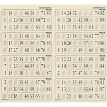Plaque de 8 grilles de loto - cartons loto - lotoquine