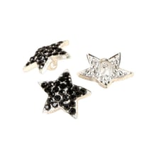 Lot de 6 boutons étoile strass noir 19mm