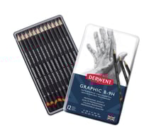 Crayons Graphite Derwent Graphic Boite x12 mines dures
