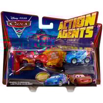 Vehicules cars 2 action agent + propulseur - raoul caroule et mcqueen - mattel - v8651