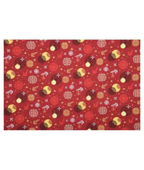 Tissu coton Noël boules de 140 cm de largeur kugeln, rouge vendu par 50 cm