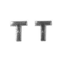 Lettres en cire - T - , argent, 9mm, 2 pces