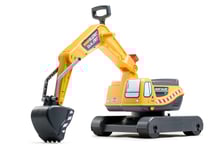 Pelleteuse Super Builder avec cabine rotative - Bras de pelle et godet entièrement articulé - Assise ouvrante - Jaune - Dès 3 ans - 100% Fabriqué en France - FALK