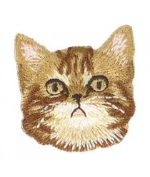 Ecussons Thermocollant Visage de chat 3 X 3 cm - Mediac Marron