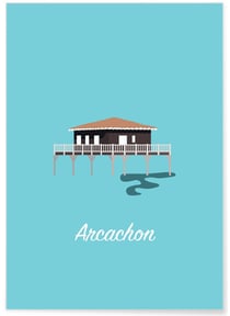Affiche ville Minimaliste Arcachon | A3 : 29,7x42cm