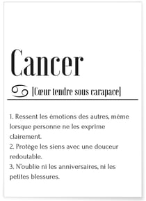 Affiche Définition Cancer | A3 : 29,7x42cm