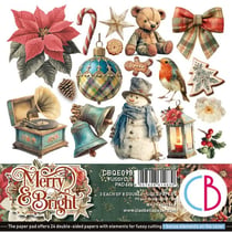 24 papiers de die cuts scrapbooking carterie 15 x 15 cm Ciao Bella MERRY & BRIGHT