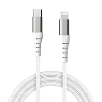 Force Power Câble Renforcé USB C/Lightning 3m - 3A Blanc