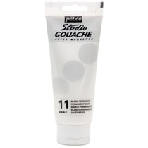 Peinture gouache - Blanc permanent - 11 - Fine - Pébéo - Studio Gouache - 100ml