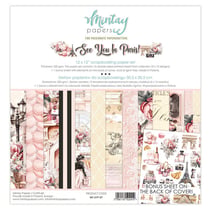Pochette de 13 feuilles recto verso See you in Paris MINTAY