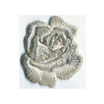 Ecusson thermocollant petite rose gris  3cmx3.5cm