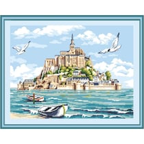 LUC - Kit à broder point de croix Le Mont Saint Michel