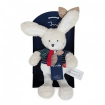 Peluche lapin en coton bio 25 cm - Maïlou Tradition
