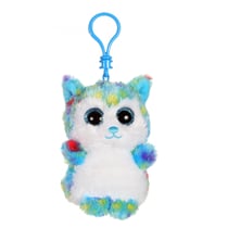 Peluche - Igloo - Porte-clés Brilloo Friends chien husky bleu 9 cm
