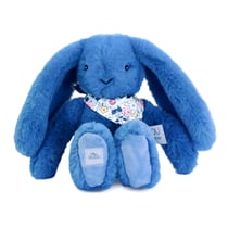 Peluche Lapin Fleurette bleu 25 cm - Doudou et Compagnie