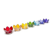 Lot de 7 photophores Find Something Different Lotus - Coquillage - Argent - 15 x 7,5 x 7,5 cm