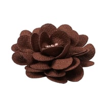 Broche fleur 8,5cm marron