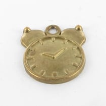 MégaCréa - Breloque en métal Réveil 20mm Bronze (10 pièces)