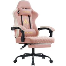chaise gaming symino avec repose-pieds 2025 - Rose