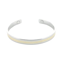 Bracelet cuivre avec Aimants Jonc plat 2 métaux - Omsaé