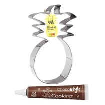 Découpoir à pâtisserie inox XXL Ananas + 1 Stylo chocolat