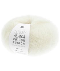 Coton bio à Tricoter & alpaga LUXURY ALPACA COTTON FUSION – Rico Design – La rencontre parfaite entre fraîcheur, douceur et luxe 01 Creme