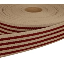 Bobine 20m sangle stripe bicolore 40mm rouge