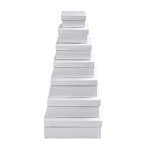 Set de boîtes carrés en carton blanc à décorer - 9 à 21 cm - 7 pcs